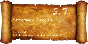 Strommer Teofil névjegykártya